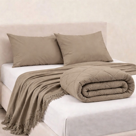 Y-NOT All Year Dekbed Taupe - Luxe Set
