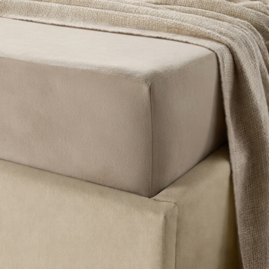 Matras Hoeslaken Velvet Taupe/Grey