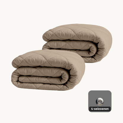 Dekbed Zonder Overtrek 4-Seizoenen Mat Satijn Taupe