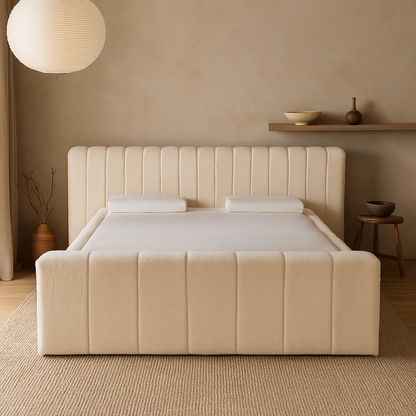Amore Rituals Teddy bed  + Hybrid Pocket 500 Matras - Nº55 - Offwhite