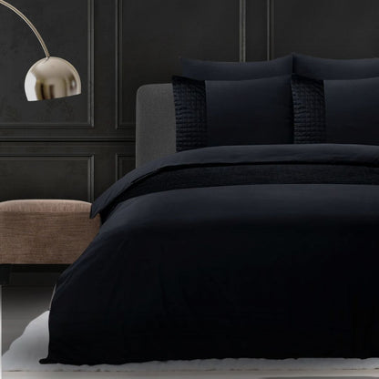 Dekbedovertrek set Velvet Border Obsidian Black