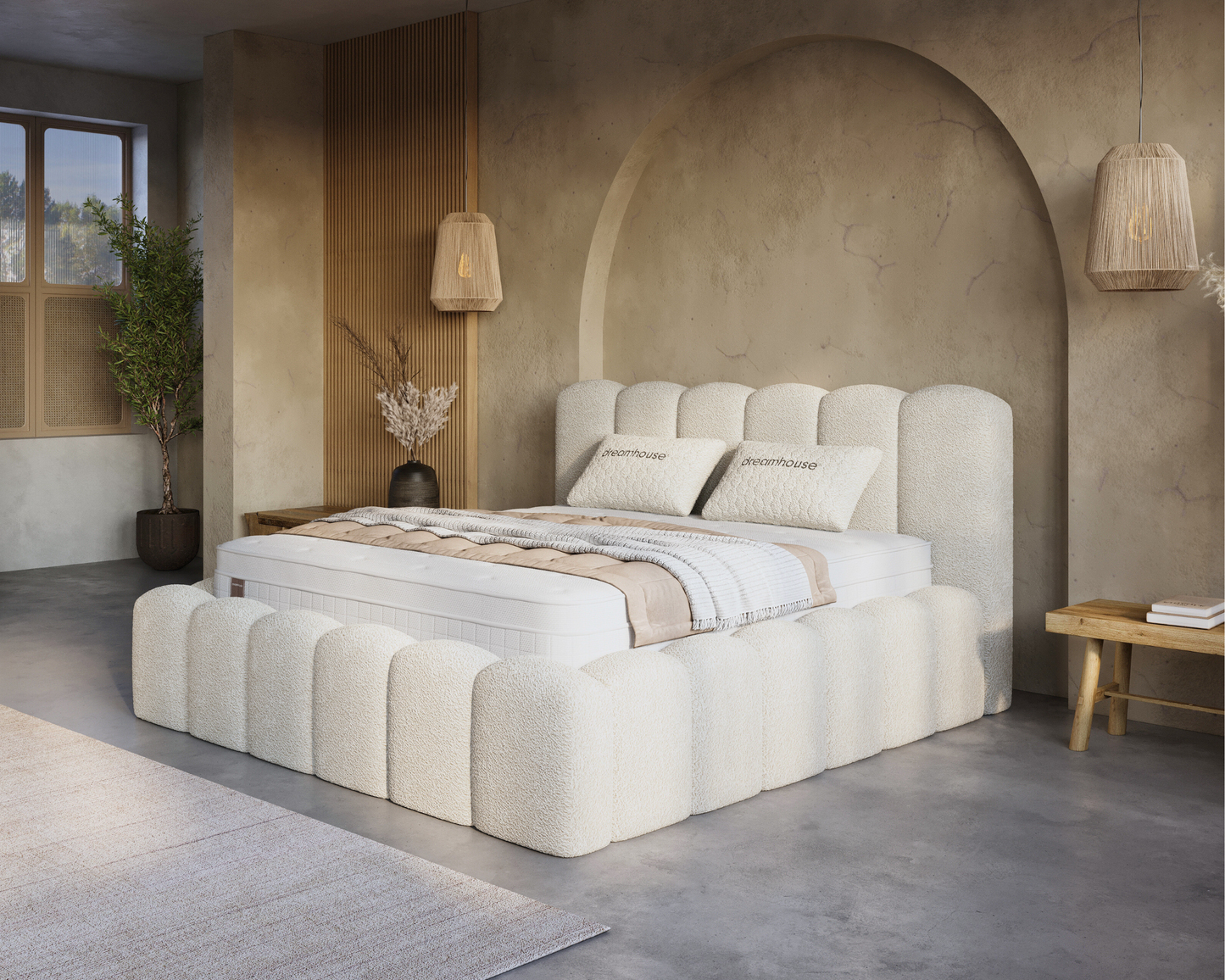 Pure Harmony bed met Opbergruimte + Hybrid Pocket 500 Matras  - Nº06 - Beige