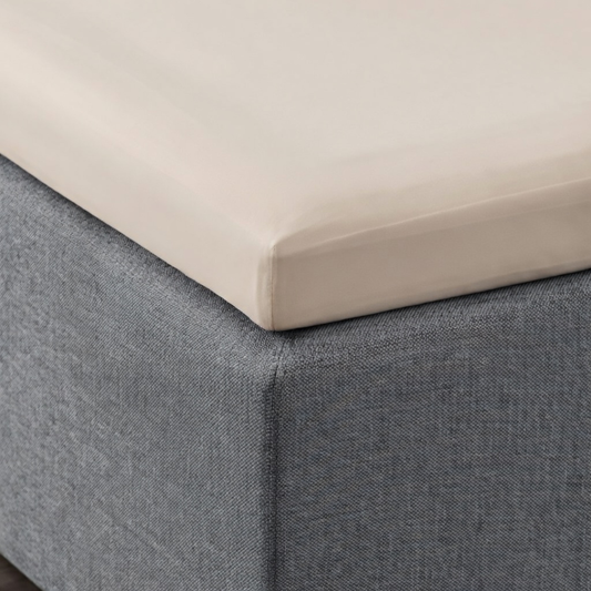 Topper Hoeslaken Katoen Satijn Premium Zand