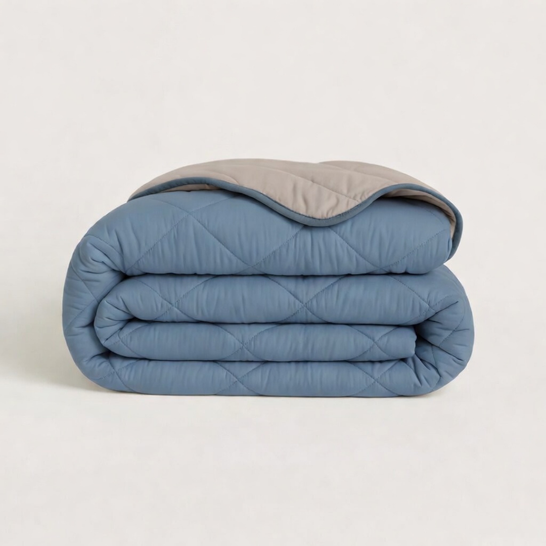 Y-NOT All Year Dekbed Bluestone / Taupe