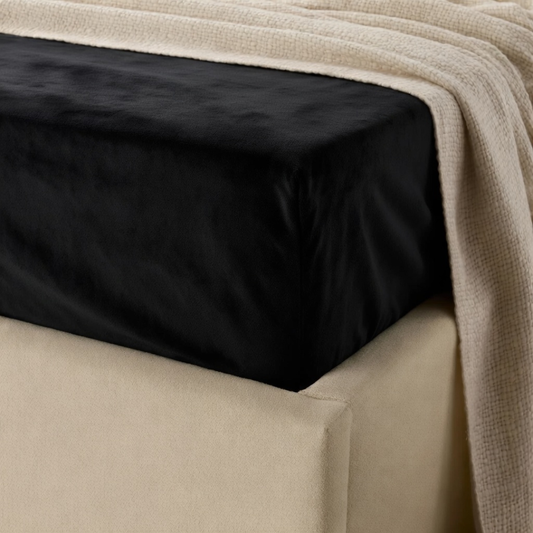 Matras Hoeslaken Velvet  Obsidian Black
