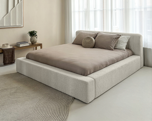 Adore Ledikant Edira Beige - Modern laag zweefbed - Nº11 - Pearl Ivory