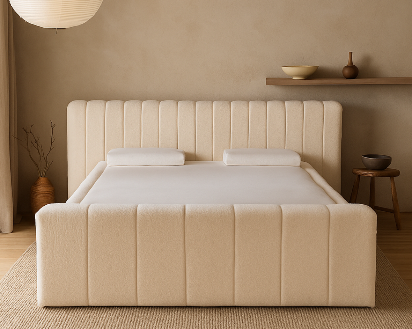 Amore Rituals Teddy bed  + Hybrid Pocket 500 Matras - Nº55 - Offwhite