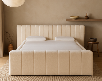 Amore Rituals Teddy bed  + Hybrid Pocket 500 Matras - Nº55 - Offwhite