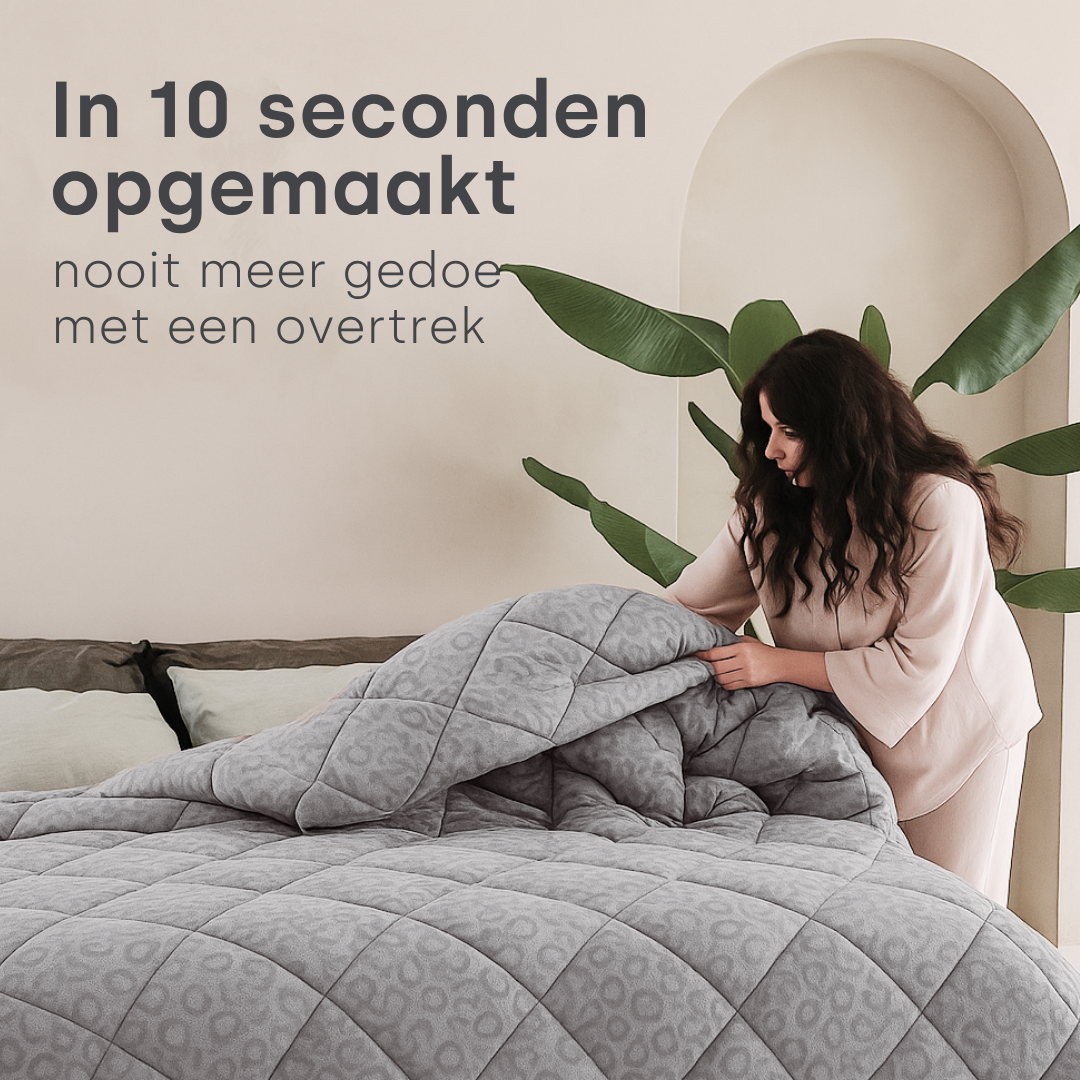 Dekbed Zonder Overtrek Velvet Panther Skin Dark Grey