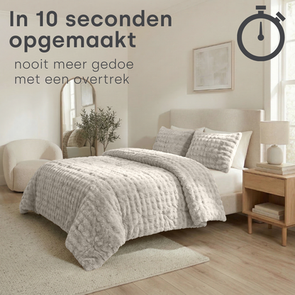 Y-NOT Pom Pom Fur Dekbed Greige