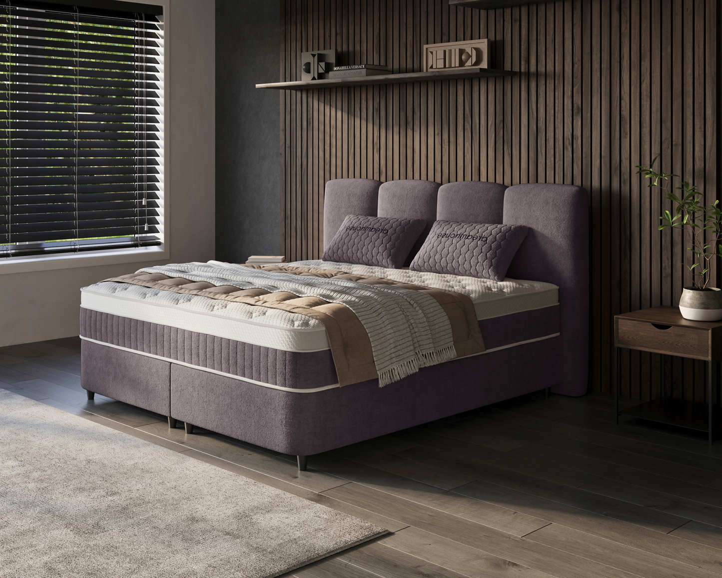 Allure bed met Opbergruimte + Hybrid Pocket 500 Matras  - Nº30 - Antraciet