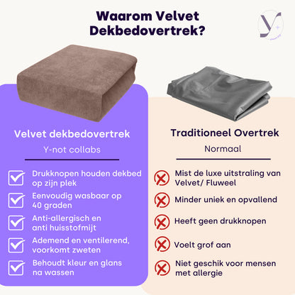 Dekbedovertrek set Fluweel / Velvet™ Coffee Brown