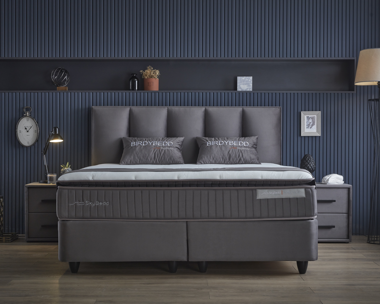 Boxspring met Opbergruimte Birdybedd - Complete set - Nº73 - Caviar Grey