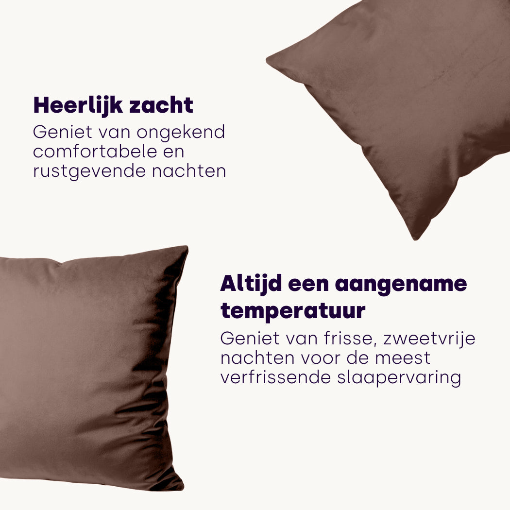 Dekbedovertrek set Fluweel / Velvet™ Coffee Brown