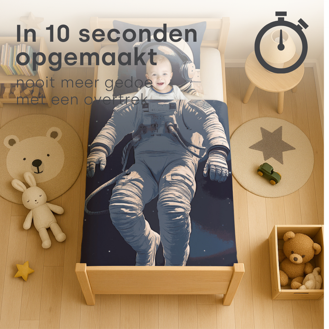 Kids Dekbed Zonder Overtrek Astronaut Inclusief Kussensloop