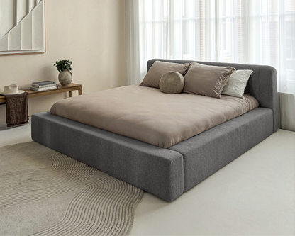 Adore Ledikant Edira Antraciet - Modern laag zweefbed -Nº19 Caviar Dark Gray