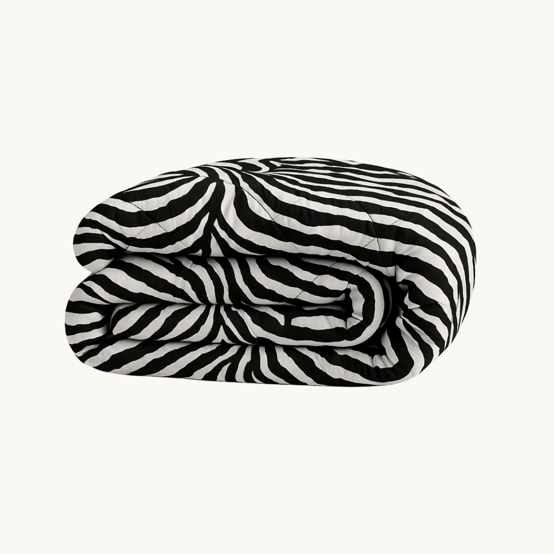 Dekbed Zonder Overtrek Mat Satijn Tiger Black Silver