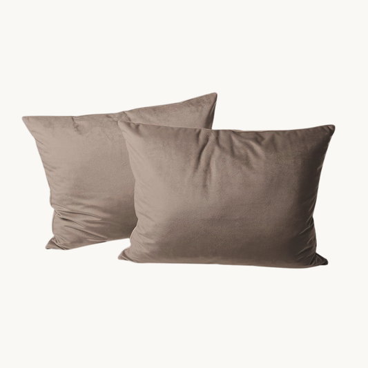 Kussenslopen Velvet Taupe Grey 60x70 cm 2-Pack