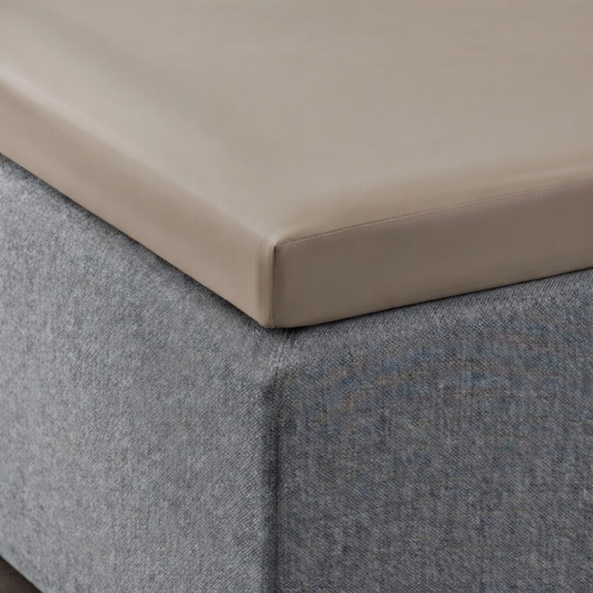 Topper Hoeslaken Katoen Satijn Premium Taupe