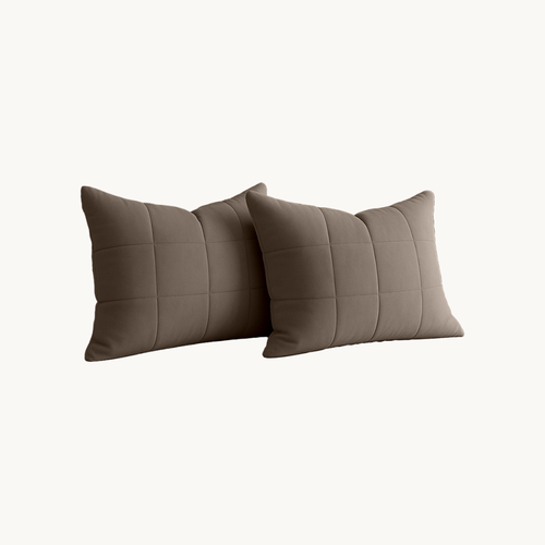 Kussenslopen Vol & Gevoerd Mat Satijn Taupe/Grey 2-Pack 60x70 cm