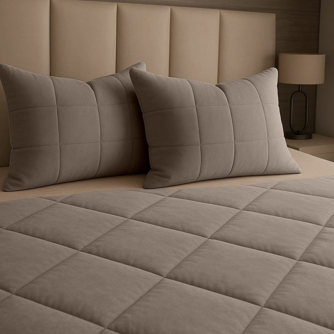 Kussenslopen Vol & Gevoerd Mat Satijn Taupe/Grey 2-Pack 60x70 cm