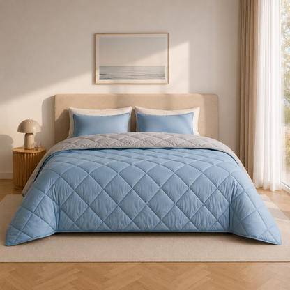 Y-NOT Zomerdekbed Light Blue / Grey