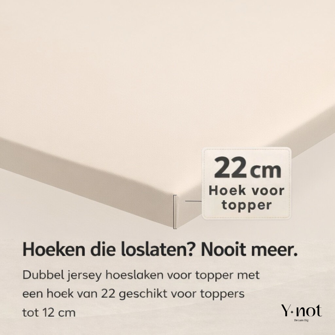 Topper Hoeslaken Katoen Satijn Premium Zand