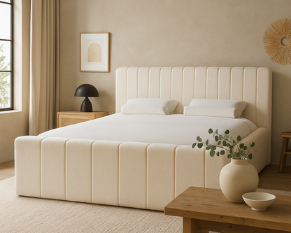 Amore Rituals Teddy bed  + Hybrid Pocket 500 Matras - Nº55 - Offwhite