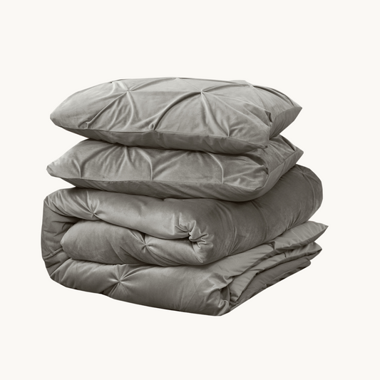 Dekbedovertrek set - Velvet Diamond Taupe/Grey