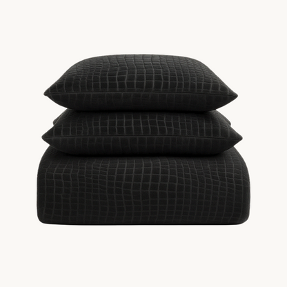 Dekbedovertrek set Velvet - Snake Skin - Jet Black