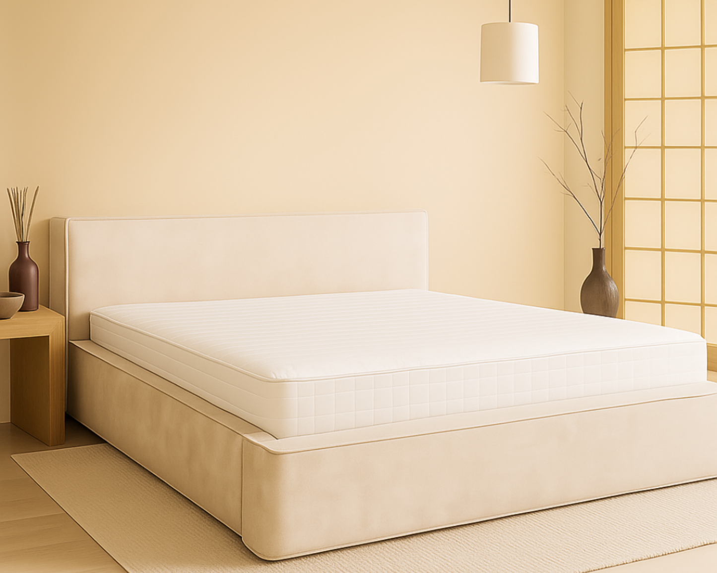 Amore Velvet bed met Opbergruimte + Hybrid Pocket 500 Matras - Nº26 - Pearl White