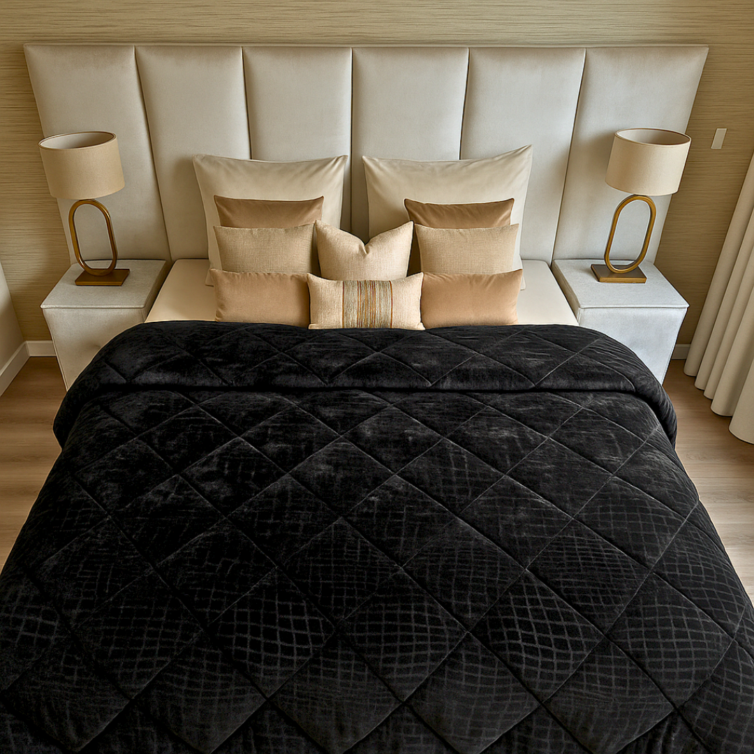 Dekbed Zonder Overtrek Velvet Snake Skin Jet Black