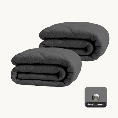 Dekbed Zonder Overtrek 4-Seizoen Mat Satijn Antracite