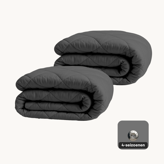 Dekbed Zonder Overtrek 4-Seizoen Mat Satijn Antracite