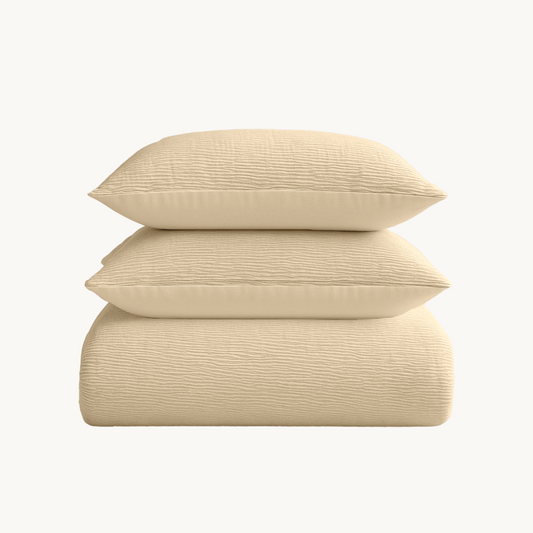 Dekbedovertrek set Micro Mousseline Zand