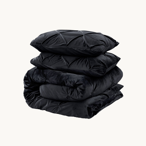 Dekbedovertrek set - Velvet Diamond Obsidian Black