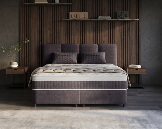Allure bed met Opbergruimte + Hybrid Pocket 500 Matras  - Nº30 - Antraciet