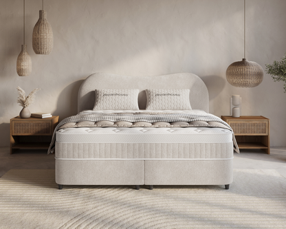 Arcus bed met Opbergruimte + Hybrid Pocket 500 Matras  - Nº29 - Ivory