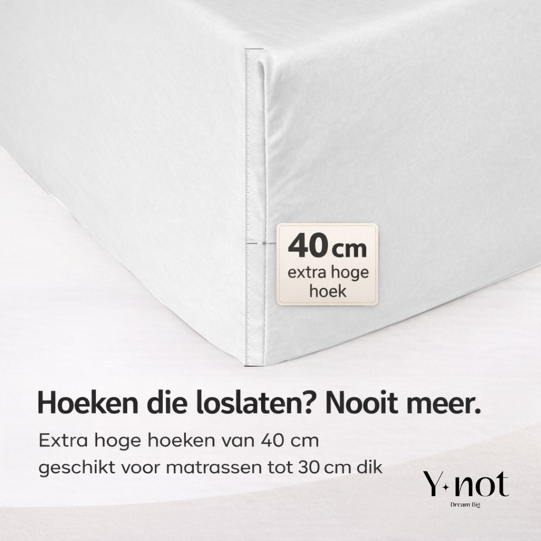 Matras Hoeslaken Premium Dubbel Jersey Katoen Wit