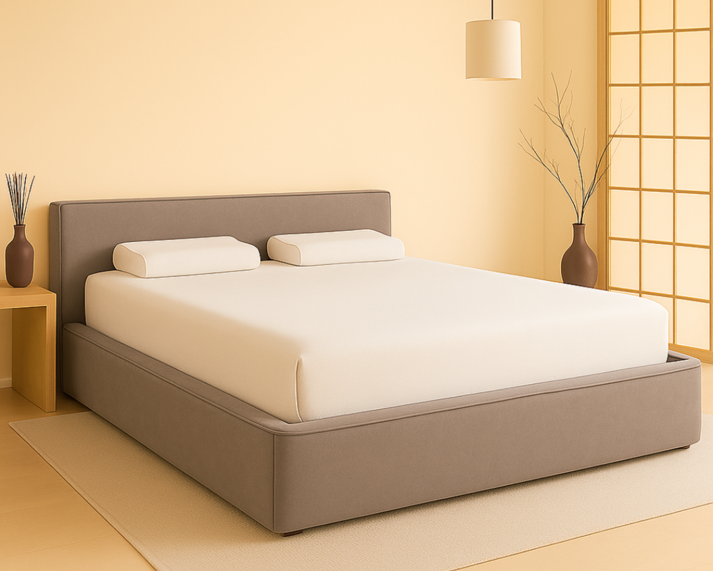 Amore Velvet bed met Opbergruimte + Hybrid Pocket 500 Matras - Nº89 - Taupe/Antra