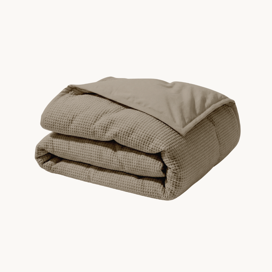 Dekbed Zonder Overtrek Waffle Taupe (220 cm lang)