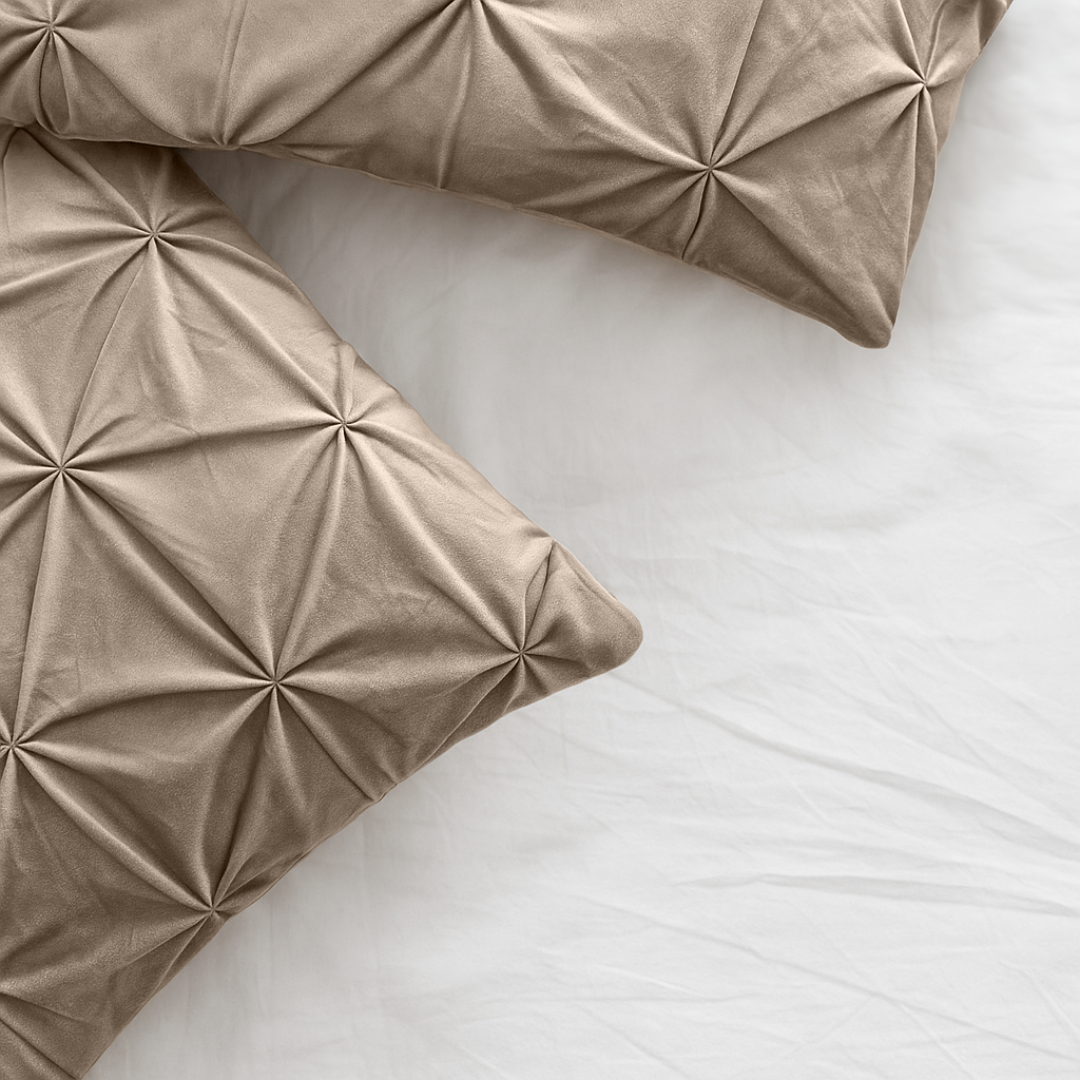 Kussenslopen Velvet™ Diamond Taupe/grey 60x70cm 2-Pack