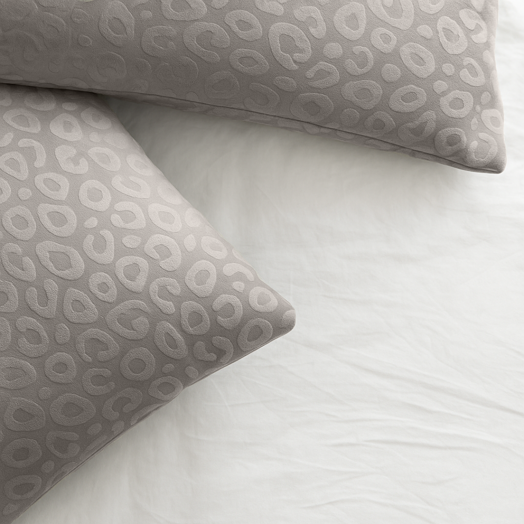 Kussenslopen Velvet Panther Skin Light Taupe 60x70 cm 2-pack