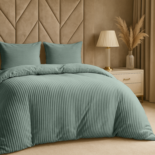 Dekbedovertrek Teddy™ Rib Jade Green