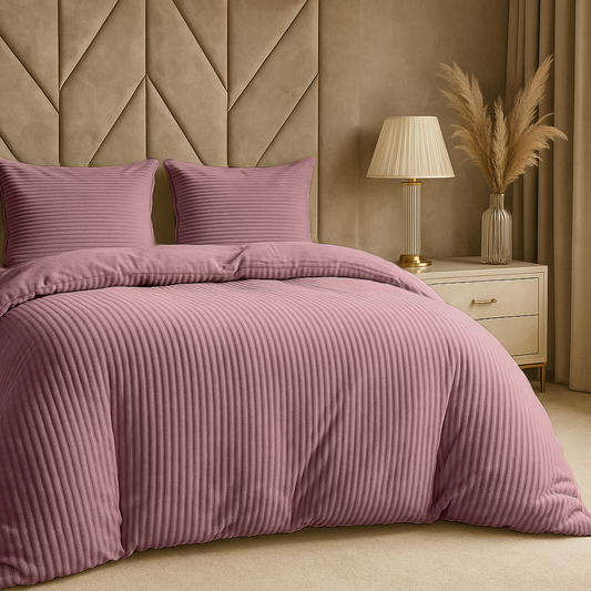 Dekbedovertrek Teddy™ Rib Old Pink