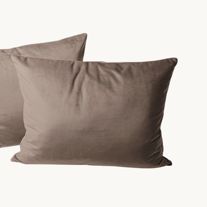 Y-NOT Kussenslopen Velvet Taupe/Grey  60x70 cm 2-pack