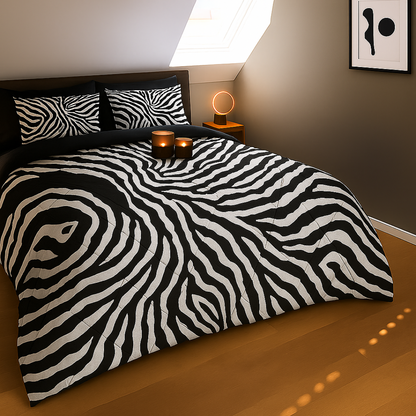 Dekbed Zonder Overtrek Mat Satijn Tiger Black Silver