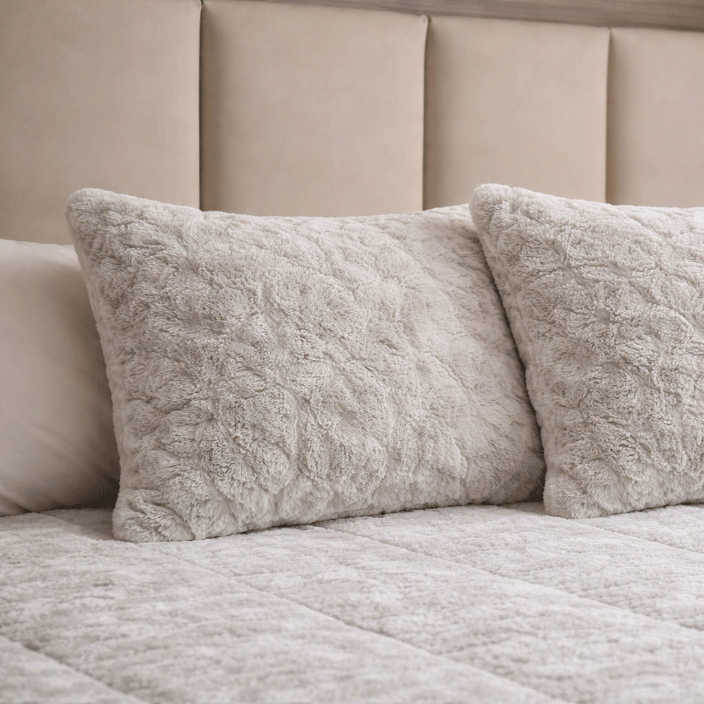 Y-NOT kussenslopen Pom Pom Fur Greige 60x70cm 2-Pack