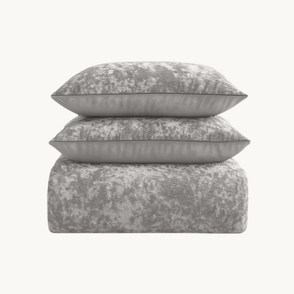 Dekbedovertrek Velvet Chenille Metallic silver