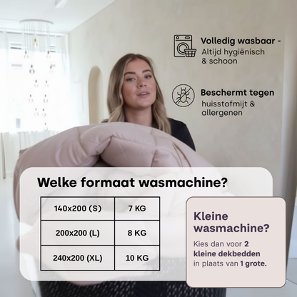 Dekbed Zonder Overtrek Soft Fleece Flanel Pearl White met Taupe / Grey bies